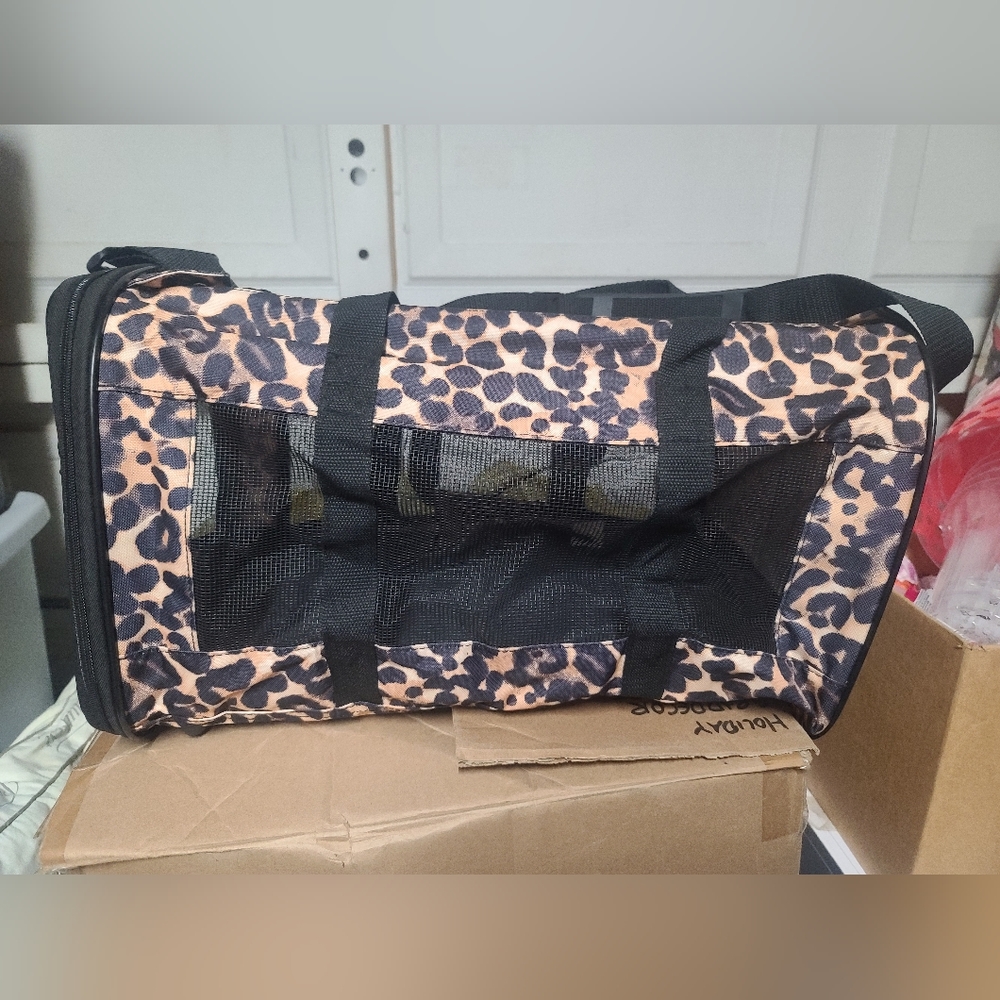 New Cheetah Print Dog Carrier (18x10.5x11)